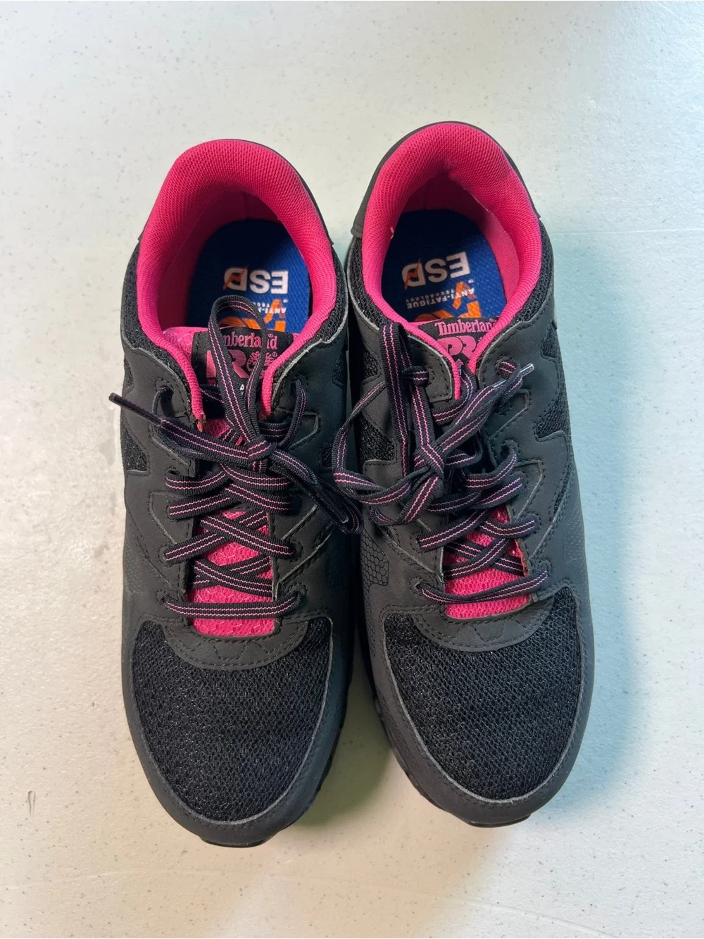 Timberland PRO Womens ESD Safety Work Shoes Alloy Toe Black Pink Size 10W